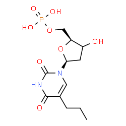 ChemSpider 2D Image | 1-[(3xi)-2-Deoxy-5-O-phosphono-beta-L-glycero-pentofuranosyl]-5-propyl-2,4(1H,3H)-pyrimidinedione | C12H19N2O8P