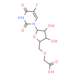 ChemSpider 2D Image | 1-[5-O-(Carboxymethyl)pentofuranosyl]-5-fluoro-2,4(1H,3H)-pyrimidinedione | C11H13FN2O8