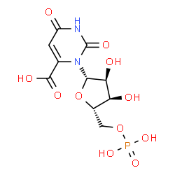 ChemSpider 2D Image | 2,6-Dioxo-3-(5-O-phosphono-beta-L-ribofuranosyl)-1,2,3,6-tetrahydro-4-pyrimidinecarboxylic acid | C10H13N2O11P
