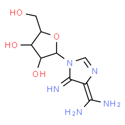 ChemSpider 2D Image | 5-(Diaminomethylene)-3-pentofuranosyl-3,5-dihydro-4H-imidazol-4-imine | C9H15N5O4