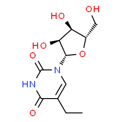 ChemSpider 2D Image | 5-Ethyl-1-(beta-L-ribofuranosyl)-2,4(1H,3H)-pyrimidinedione | C11H16N2O6
