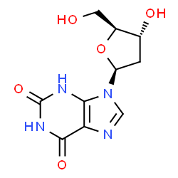 ChemSpider 2D Image | 9-(2-Deoxy-beta-L-erythro-pentofuranosyl)-3,9-dihydro-1H-purine-2,6-dione | C10H12N4O5