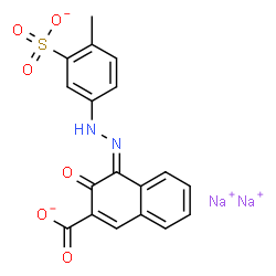 ChemSpider 2D Image | Disodium (4Z)-4-[(4-methyl-3-sulfonatophenyl)hydrazono]-3-oxo-3,4-dihydro-2-naphthalenecarboxylate | C18H12N2Na2O6S