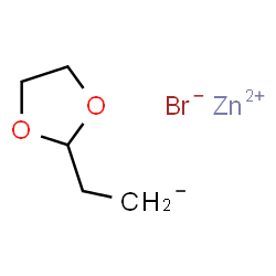 ChemSpider 2D Image | Bromo[2-(1,3-dioxolan-2-yl-ÎºO1)ethyl-ÎºC]zinc | C5H9BrO2Zn