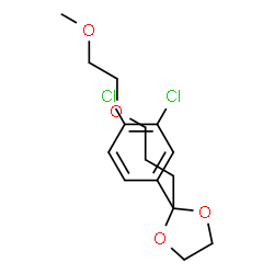 ChemSpider 2D Image | 2-(3,4-Dichlorophenyl)-2-[3-(2-methoxyethoxy)propyl]-1,3-dioxolane | C15H20Cl2O4