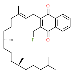 ChemSpider 2D Image | 2-(Fluoromethyl)-3-[(2E,7R,11R)-3,7,11,15-tetramethyl-2-hexadecen-1-yl]-1,4-naphthoquinone | C31H45FO2
