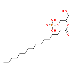 ChemSpider 2D Image | 1-Hydroxy-3-(phosphonooxy)-2-propanyl palmitate | C19H39O7P