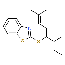 ChemSpider 2D Image | 2-{[(2E)-3,7-Dimethyl-2,6-octadien-4-yl]sulfanyl}-1,3-benzothiazole | C17H21NS2