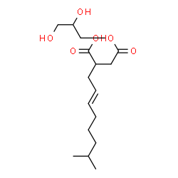 ChemSpider 2D Image | (4E)-2-[2-(2,3-Dihydroxypropoxy)-2-oxoethyl]-9-methyl-4-decenoic acid | C16H28O6