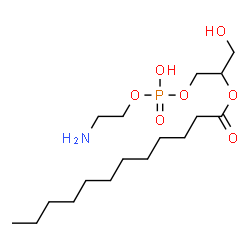 ChemSpider 2D Image | 1-{[(2-Aminoethoxy)(hydroxy)phosphoryl]oxy}-3-hydroxy-2-propanyl laurate | C17H36NO7P