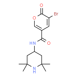 ChemSpider 2D Image | 3-Bromo-2-oxo-N-(2,2,6,6-tetramethyl-4-piperidinyl)-2H-pyran-5-carboxamide | C15H21BrN2O3