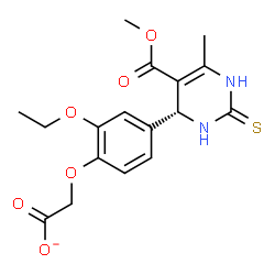 ChemSpider 2D Image | {2-Ethoxy-4-[(4R)-5-(methoxycarbonyl)-6-methyl-2-thioxo-1,2,3,4-tetrahydro-4-pyrimidinyl]phenoxy}acetate | C17H19N2O6S