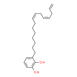 ChemSpider 2D Image | 3-[(8Z,11Z)-8,11,14-Pentadecatrien-1-yl]-1,2-benzenediol | C21H30O2