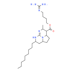ChemSpider 2D Image | 4-[(Diaminomethylene)amino]butyl 4-methyl-7-nonyl-2,2a,3,4,6,7,8,8a-octahydro-1H-5,6,8b-triazaacenaphthylene-3-carboxylate | C25H46N6O2