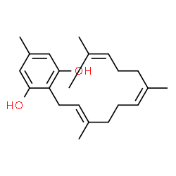 ChemSpider 2D Image | 5-Methyl-2-[(2E,6Z)-3,7,11-trimethyl-2,6,10-dodecatrien-1-yl]-1,3-benzenediol | C22H32O2