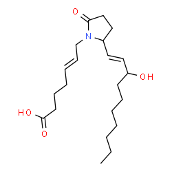ChemSpider 2D Image | (5E)-7-{2-[(1E)-3-Hydroxy-1-decen-1-yl]-5-oxo-1-pyrrolidinyl}-5-heptenoic acid | C21H35NO4