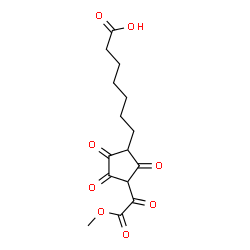 ChemSpider 2D Image | 7-{3-[Methoxy(oxo)acetyl]-2,4,5-trioxocyclopentyl}heptanoic acid | C15H18O8