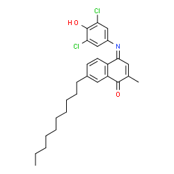 ChemSpider 2D Image | (4Z)-7-Decyl-4-[(3,5-dichloro-4-hydroxyphenyl)imino]-2-methyl-1(4H)-naphthalenone | C27H31Cl2NO2