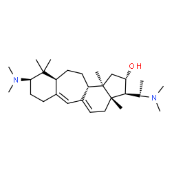 ChemSpider 2D Image | (3R,5S,8beta,13alpha,14beta,16beta,17alpha,20R)-3,20-Bis(dimethylamino)-4,4,14-trimethyl-9,19-cyclo-9,10-secopregna-9(11),10-dien-16-ol | C28H48N2O