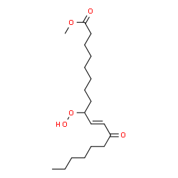 ChemSpider 2D Image | Methyl (10E)-9-hydroperoxy-12-oxo-10-octadecenoate | C19H34O5