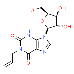 ChemSpider 2D Image | 1-Allyl-9-(beta-L-ribofuranosyl)-3,9-dihydro-1H-purine-2,6-dione | C13H16N4O6