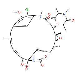 ChemSpider 2D Image | (1S,2R,3S,5S,6S,16Z,18Z,20R,21S)-11-Chloro-21-hydroxy-12,20-dimethoxy-2,5,9,16-tetramethyl-8,23-dioxo-4,24-dioxa-9,22-diazatetracyclo[19.3.1.1~10,14~.0~3,5~]hexacosa-10(26),11,13,16,18-pentaen-6-yl 2-
[methyl(propionyl)amino]propanoate (non-preferred name) | C35H48ClN3O10