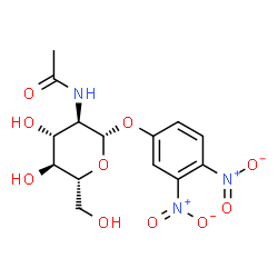 ChemSpider 2D Image | 3,4-Dinitrophenyl 2-acetamido-2-deoxy-beta-D-glucopyranoside | C14H17N3O10