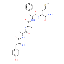 ChemSpider 2D Image | L-Tyrosyl-D-alanyl-D-alanyl-L-phenylalanyl-L-methioninamide | C29H40N6O6S