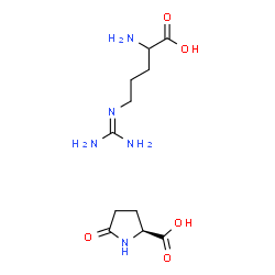 ChemSpider 2D Image | N~5~-(Diaminomethylene)ornithine - 5-oxo-L-proline (1:1) | C11H21N5O5