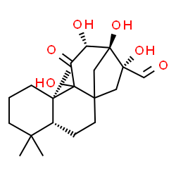 ChemSpider 2D Image | (5beta,9xi,10alpha,12alpha,16beta)-9,12,13,16-Tetrahydroxy-11-oxokauran-17-al | C20H30O6