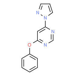 ChemSpider 2D Image | 4-Phenoxy-6-(1H-pyrazol-1-yl)pyrimidine | C13H10N4O