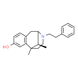 ChemSpider 2D Image | (13S)-1,13-Dimethyl-10-(2-phenylethyl)-10-azatricyclo[7.3.1.0~2,7~]trideca-2,4,6-trien-4-ol | C22H27NO