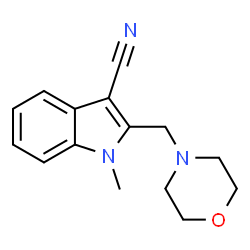 ChemSpider 2D Image | 1-Methyl-2-morpholin-4-ylmethyl-1H-indole-3-carbonitrile | C15H17N3O