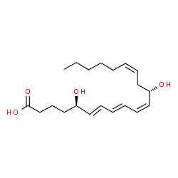 ChemSpider 2D Image | (5R,6E,8E,10Z,12S,14Z)-5,12-Dihydroxy-6,8,10,14-icosatetraenoic acid | C20H32O4