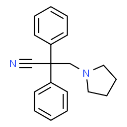 ChemSpider 2D Image | 2,2-Diphenyl-3-(1-pyrrolidinyl)propanenitrile | C19H20N2