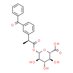 ChemSpider 2D Image | 1-O-[(2S)-2-(3-Benzoylphenyl)propanoyl]-beta-D-glucopyranuronic acid | C22H22O9
