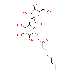 ChemSpider 2D Image | (3xi)-beta-D-threo-Hex-2-ulofuranosyl 6-O-octanoyl-alpha-D-threo-hexopyranoside | C20H36O12
