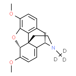 ChemSpider 2D Image | (5alpha,9alpha)-3,6-Dimethoxy-17-(~2~H_3_)methyl-6,7,8,14-tetradehydro-4,5-epoxymorphinan | C19H18D3NO3
