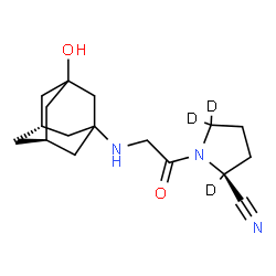 ChemSpider 2D Image | (2S)-1-{N-[(5R,7S)-3-Hydroxyadamantan-1-yl]glycyl}-2-(2,5,5-~2~H_3_)pyrrolidinecarbonitrile | C17H22D3N3O2