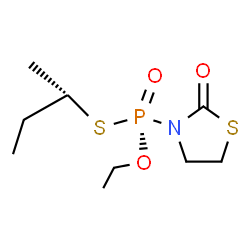 ChemSpider 2D Image | S-[(2S)-2-Butanyl] O-ethyl (R)-(2-oxo-1,3-thiazolidin-3-yl)phosphonothioate | C9H18NO3PS2