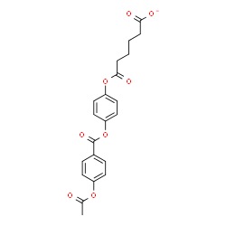 ChemSpider 2D Image | 6-{4-[(4-Acetoxybenzoyl)oxy]phenoxy}-6-oxohexanoate | C21H19O8