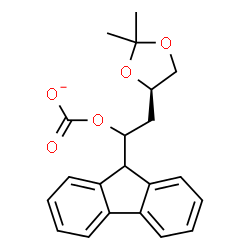 ChemSpider 2D Image | 2-[(4R)-2,2-Dimethyl-1,3-dioxolan-4-yl]-1-(9H-fluoren-9-yl)ethyl carbonate | C21H21O5