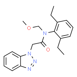 ChemSpider 2D Image | 2-(1H-Benzotriazol-1-yl)-N-(2,6-diethylphenyl)-N-(methoxymethyl)acetamide | C20H24N4O2