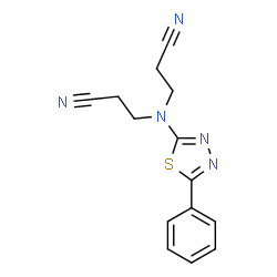 ChemSpider 2D Image | 3,3'-[(5-Phenyl-1,3,4-thiadiazol-2-yl)imino]dipropanenitrile | C14H13N5S