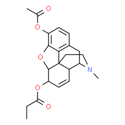 ChemSpider 2D Image | 3-Acetoxy-17-methyl-7,8-didehydro-4,5-epoxymorphinan-6-yl propionate | C22H25NO5
