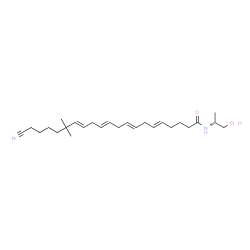 ChemSpider 2D Image | (5E,8E,11E,14E)-20-Cyano-N-[(2R)-1-hydroxy-2-propanyl]-16,16-dimethyl-5,8,11,14-icosatetraenamide | C26H42N2O2