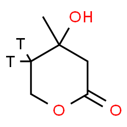 ChemSpider 2D Image | 4-Hydroxy-4-methyl(5,5-~3~H_2_)tetrahydro-2H-pyran-2-one | C6H8T2O3