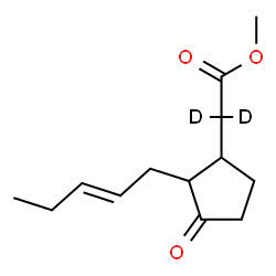 ChemSpider 2D Image | Methyl {3-oxo-2-[(2E)-2-penten-1-yl]cyclopentyl}(~2~H_2_)acetate | C13H18D2O3
