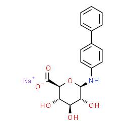 ChemSpider 2D Image | Sodium N-4-biphenylyl-beta-D-glucopyranosyluronateamine | C18H18NNaO6