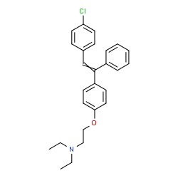 ChemSpider 2D Image | 2-{4-[2-(4-Chlorophenyl)-1-phenylvinyl]phenoxy}-N,N-diethylethanamine | C26H28ClNO
